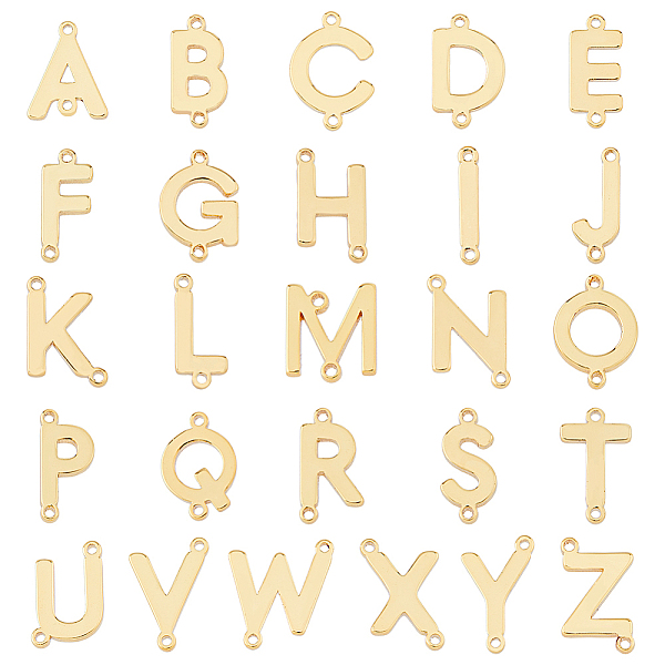 

PandaHall SUPERFINDINGS 26Pcs 26 Styles Rack Plating Brass Connector Charms, Real 18K Gold Plated, Long-Lasting Plated, Cadmium Free &...