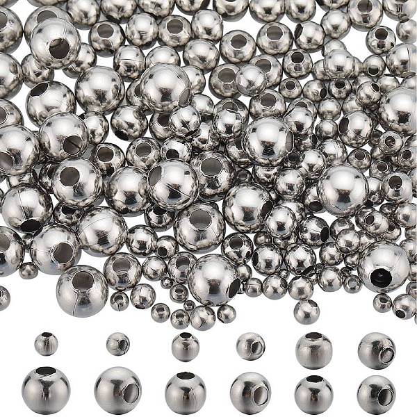 

PandaHall SUNNYCLUE 500Pcs 6 Style 304 Stainless Steel Round Seamed Beads, for Jewelry Craft Making, Stainless Steel Color, 2~8x2~7.5mm...