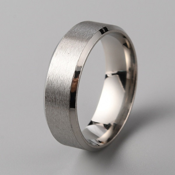 

PandaHall 201 Stainless Steel Plain Band Ring for Men Women, Matte Stainless Steel Color, 8mm, Inner Diameter: 22.3mm 201 Stainless Steel