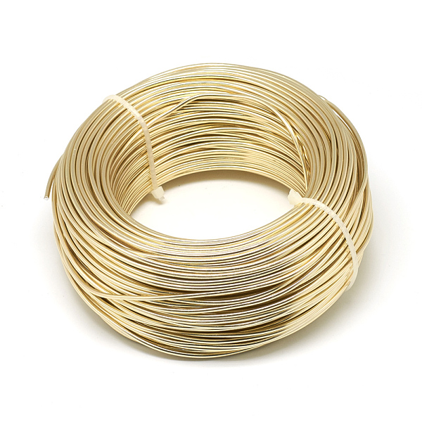 PandaHall Round Aluminum Wire, Bendable Metal Craft Wire, for DIY Jewelry Craft Making, Champagne Gold, 10 Gauge, 2.5mm, 35m/500g(114.8...