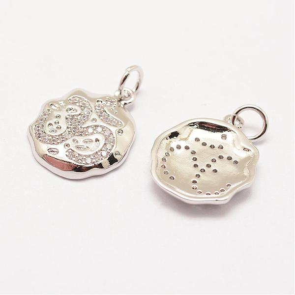 

PandaHall Brass Micro Pave Grade AAA Cubic Zirconia Pendants, Long-Lasting Plated, Flat Round, Cadmium Free & Nickel Free & Lead Free, Real...