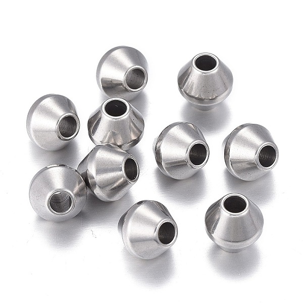 

PandaHall 201 Stainless Steel Beads, Bicone, Stainless Steel Color, 8x8mm, Hole: 3mm 201 Stainless Steel Bicone