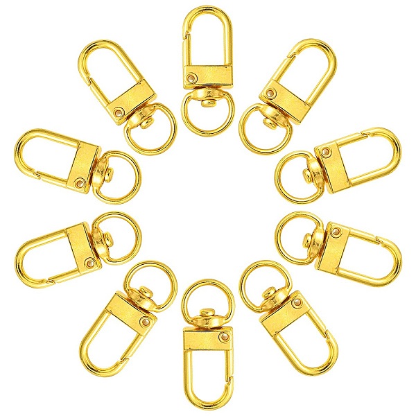 

PandaHall Alloy Swivel Snap Hook Clasps, Golden, 32x11mm Alloy