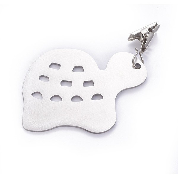 

PandaHall Stainless Steel Tablecloth Pendants, with Clips, Tortoise, Stainless Steel Color, Tortoise: 70x55x2mm Stainless Steel
