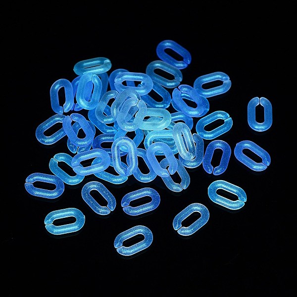 

PandaHall Luminous Rainbow Iridescent Plating Transparent Acrylic Linking Rings, Glow in the Dark Glitter Quick Link Connector, Oval, for..., Multicolor