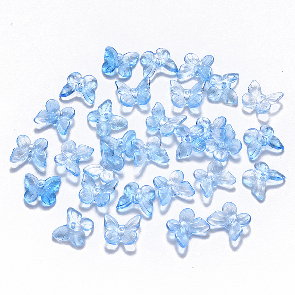 

PandaHall Transparent Spray Painted Glass Charms, with Glitter Powder, Butterfly, Light Sky Blue, 9.5x11x3mm, Hole: 0.8mm Glass Butterfly...