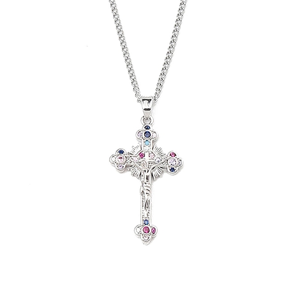 

PandaHall Brass Micro Pave Clear Zirconia Cross Pendant Necklaces, 201 Stainless Steel Chains Necklaces, Stainless Steel Color, 23.62 inch...