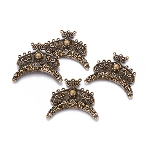 

PandaHall Tibetan Style Connectors, Cadmium Free & Lead Free & Nickel Free, Antique Bronze, 64x40x7mm, Hole: 2mm Alloy Others
