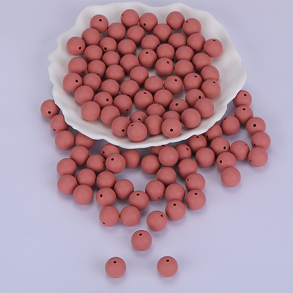 

PandaHall Round Silicone Focal Beads, Chewing Beads For Teethers, DIY Nursing Necklaces Making, Plum, 15mm, Hole: 2mm Silicone Round Purple