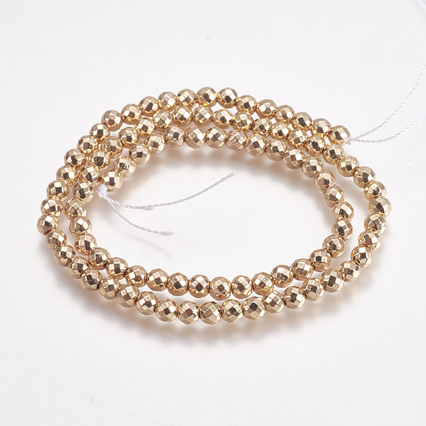 Electroplate Non-magnetic Synthetic Hematite Beads Strands