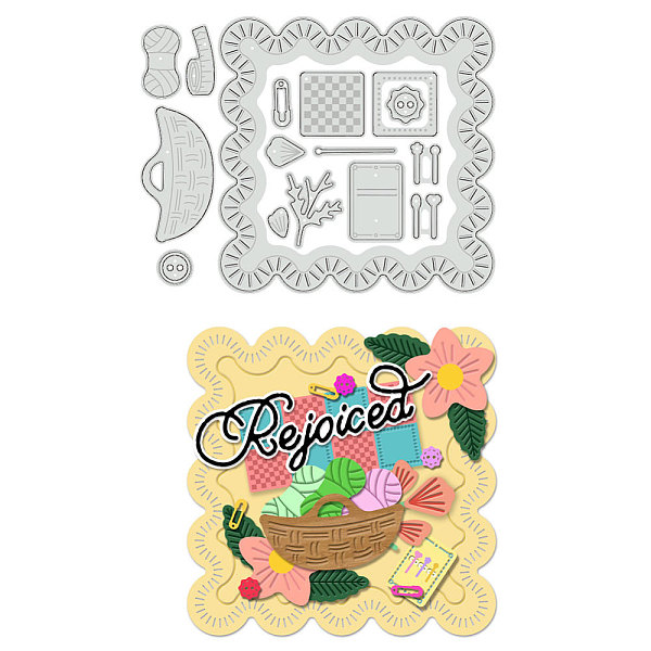 

PandaHall BENECREAT Sewing Cutting Dies, Basket Needles Yarn Metal Die Cuts Stencil Template for Scrapbook Embossing Album Paper Card Making...
