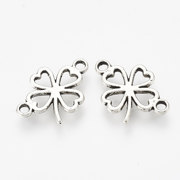 

PandaHall Tibetan Style Alloy Links connectors, Clover, Cadmium Free & Lead Free, Antique Silver, 12x15x1.5mm, Hole: 1.5mm, about...