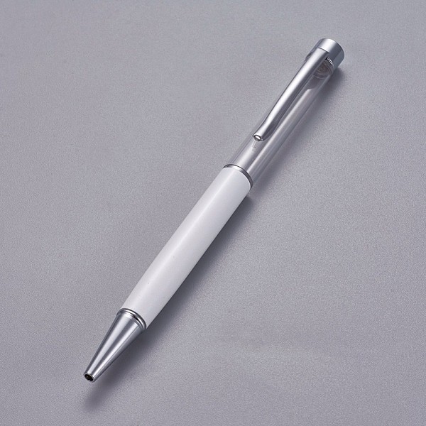 

PandaHall Creative Empty Tube Ballpoint Pens, with Black Ink Pen Refill Inside, for DIY Glitter Epoxy Resin Crystal Ballpoint Pen Herbarium..., White