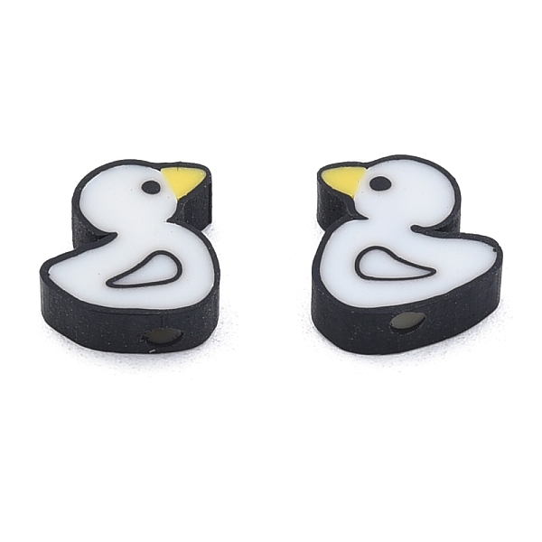 

PandaHall Handmade Polymer Clay Beads, Duck, White, 10.5x10x5mm, Hole: 1.8mm Polymer Clay Duck White