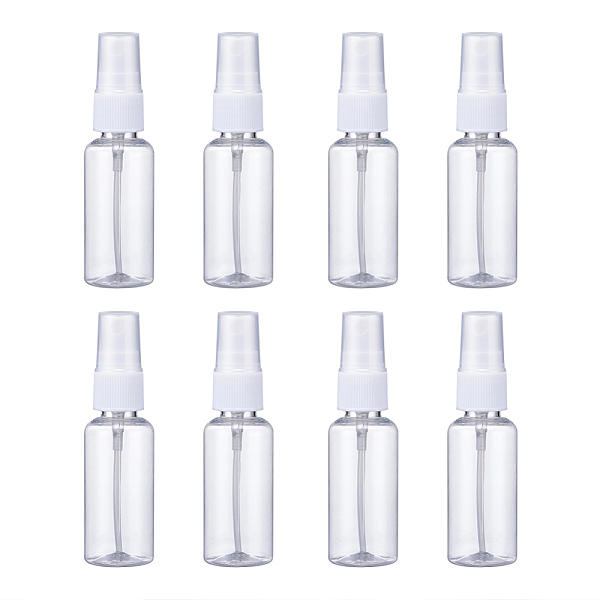 PandaHall 30ml Transparent PET Plastic Refillable Spray Bottle, for Perfume, Essential Oil, Clear, 10.3x3cm, Capacity: 30ml(1.01 fl. oz)...