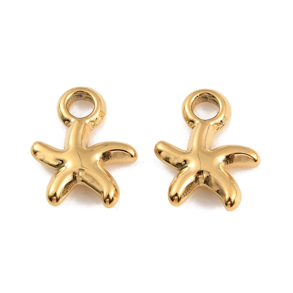 

PandaHall Ion Plating(IP) 304 Stainless Steel Charms, Starfish Charm, Real 18K Gold Plated, 13x10x2.5mm, Hole: 2.2mm 304 Stainless Steel...