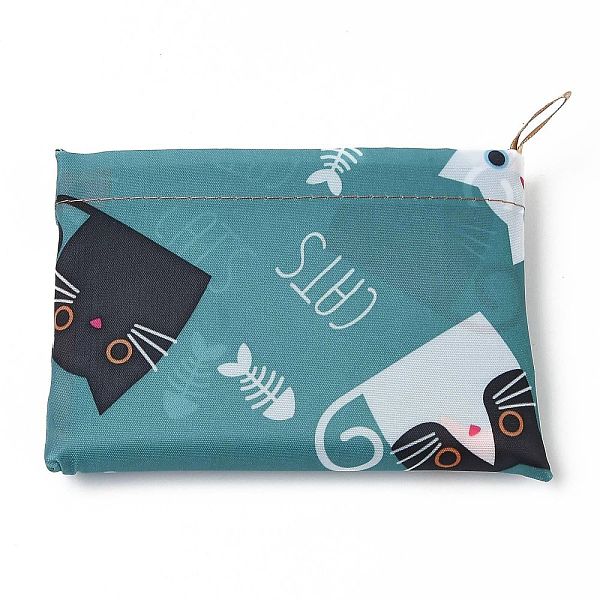 

PandaHall Foldable Eco-Friendly Nylon Grocery Bags, Reusable Waterproof Shopping Tote Bags, with Pouch and Bag Handle, Cat Pattern...