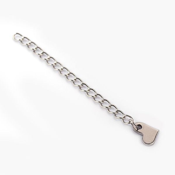 

PandaHall 304 Stainless Steel Chain Extender, with Heart Chain Tab, Stainless Steel Color, 58x3mm 304 Stainless Steel