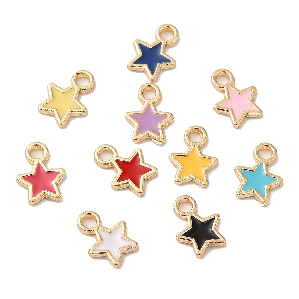 

PandaHall Eco-friendly Alloy Enamel Pendants, Star Charm, Mixed Color, 9x7x1mm, Hole: 1.5mm Alloy+Enamel Star Multicolor