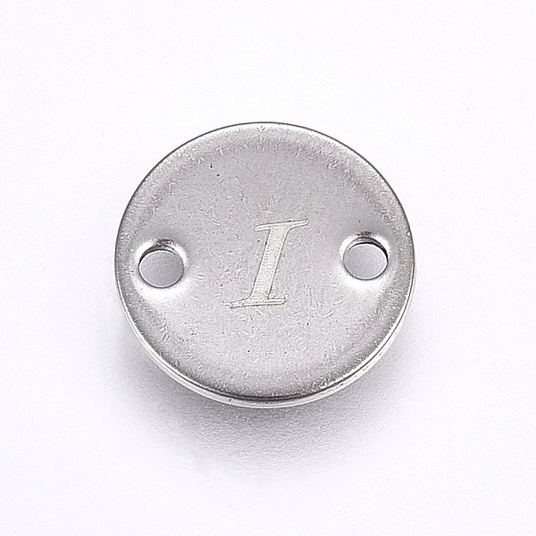 

PandaHall 201 Stainless Steel Links connectors, Flat Round, Letter.I, Stainless Steel Color, 8x1mm, Hole: 1.5mm 201 Stainless Steel Letter I
