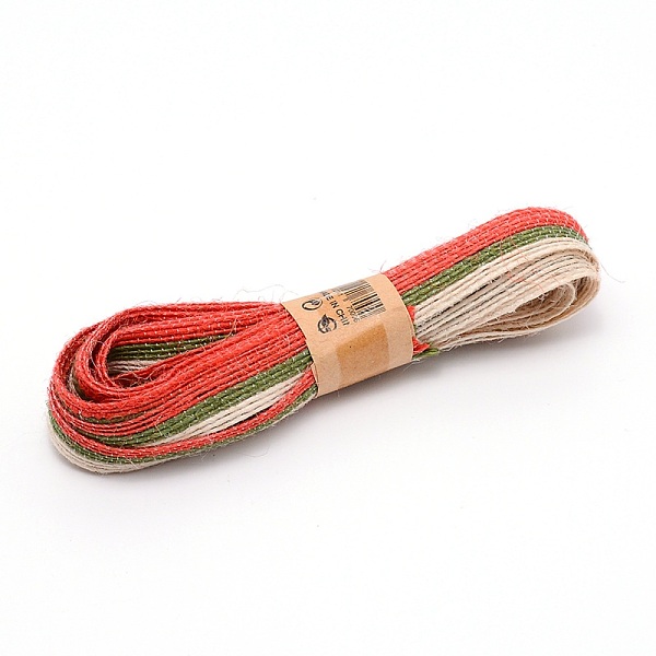 

PandaHall Burlap Ribbon, Hessian Ribbon, Jute Ribbon, for Jewelry Making, Colorful, 3/8 inch(10mm), 5m/bundle Burlap None