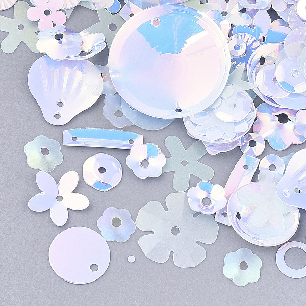 

PandaHall Ornament Accessories, PVC Plastic Paillette/Sequins Beads, Mixed Shapes, Alice Blue, 3~21x3~21x0.4~3mm, Hole: 1~1.6mm PVC Mixed...