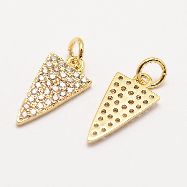 

PandaHall Brass Micro Pave Grade AAA Cubic Zirconia Charms, Long-Lasting Plated, Triangle, Cadmium Free & Nickel Free & Lead Free, Real 18K...