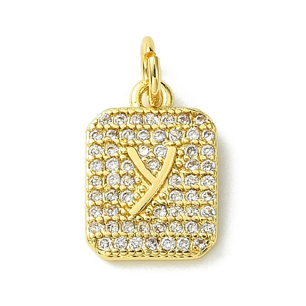 

PandaHall Rack Plating Brass Micro Pave Clear Cubic Zirconia Charms, Long-Lasting Plated, Lead Free & Cadmium Free, Rectangle with Letter...