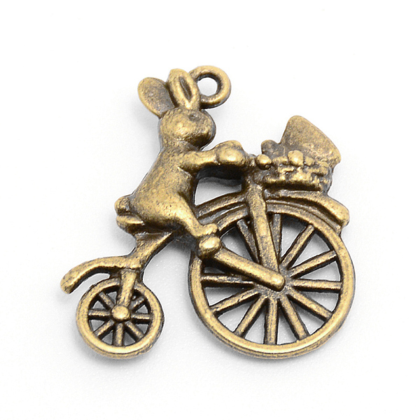 

PandaHall Retro Alloy Pendants, Rabbit Riding Bicycle, DIY Accessories for Jewelry Making, Cadmium Free & Lead Free, Antique Bronze...
