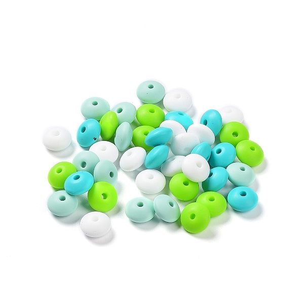 

PandaHall Rondelle Food Grade Eco-Friendly Silicone Focal Beads, Chewing Beads For Teethers, DIY Nursing Necklaces Making, Lawn Green...