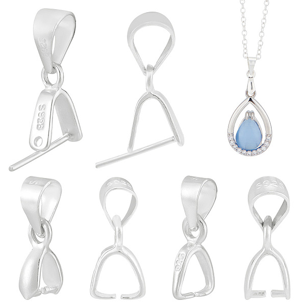 

PandaHall 6Pcs 3 Style 925 Sterling Silver Pendant Bails, Ice Pick Pinch Bails, with 925 Stamp, Silver, 12~17mm, Hole: 4~4.5x3~4mm...