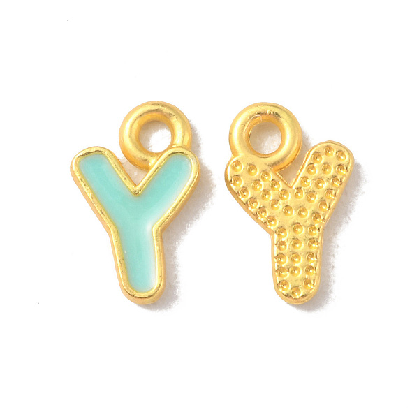 

PandaHall Alloy Enamel Pendants, Matte Gold Color, Letter Charm, Nickel Free, Letter Y, 11x6.5x1.5mm, Hole: 1.6mm Alloy+Enamel Letter Y..., Green