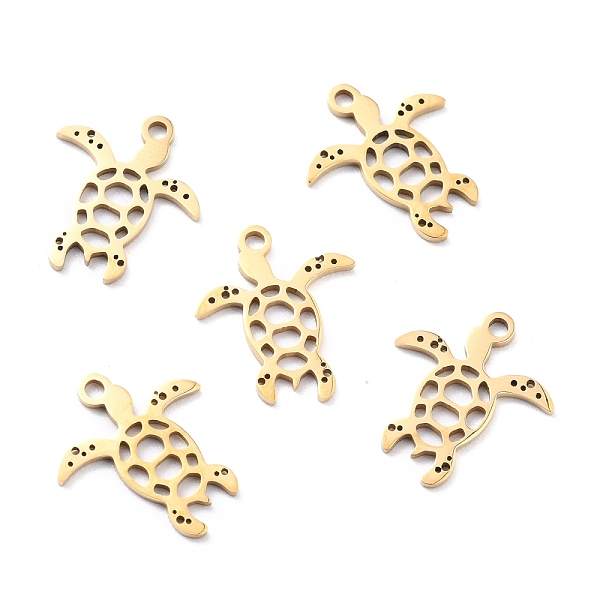 

PandaHall 201 Stainless Steel Charms, Laser Cut, Manual Polishing, Turtle, Golden, 15x13x1mm, Hole: 1.5mm 201 Stainless Steel Turtle
