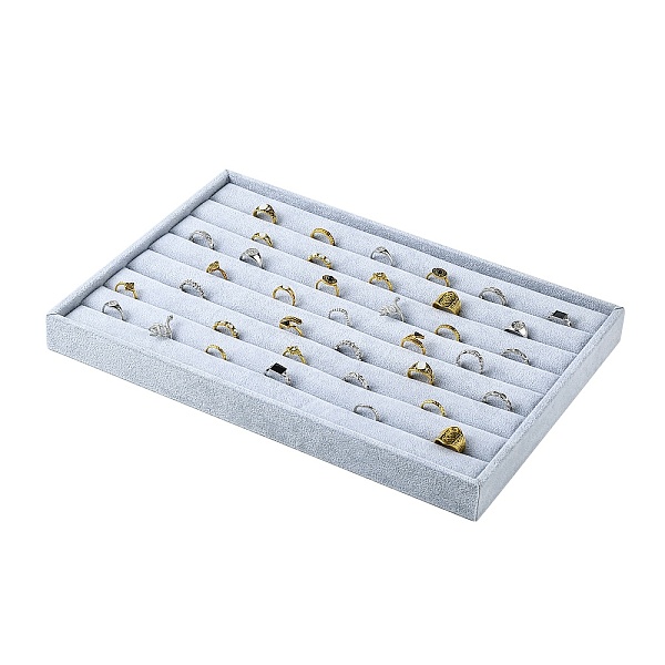 

PandaHall Velvet Ring Displays, with Wood and Sponge, Cuboid, Gainsboro, 350x240x30mm Velvet Gray