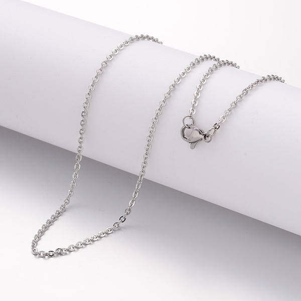 

PandaHall 304 Stainless Steel Necklace, Cable Chains, with Lobster Clasps, Stainless Steel Color, 17.72 inch(450mm), 1.5mm Stainless Steel