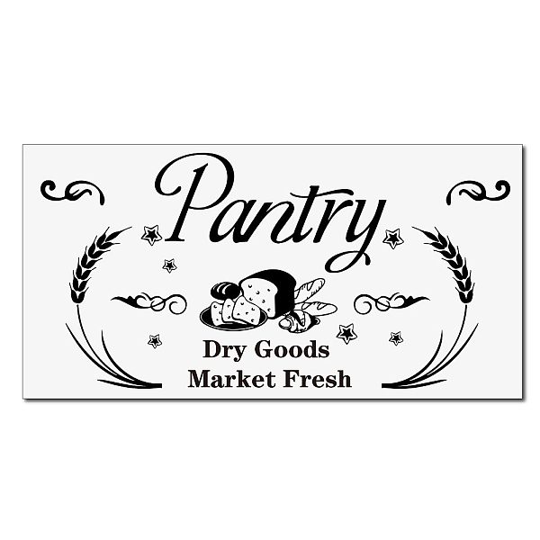 

PandaHall CREATCABIN Pantry Dry Goods Market Fresh Vinyl Lettering Wall Decal Handwriting Words Wall Stickers Self-Adhesive Mural Decoration..., Black