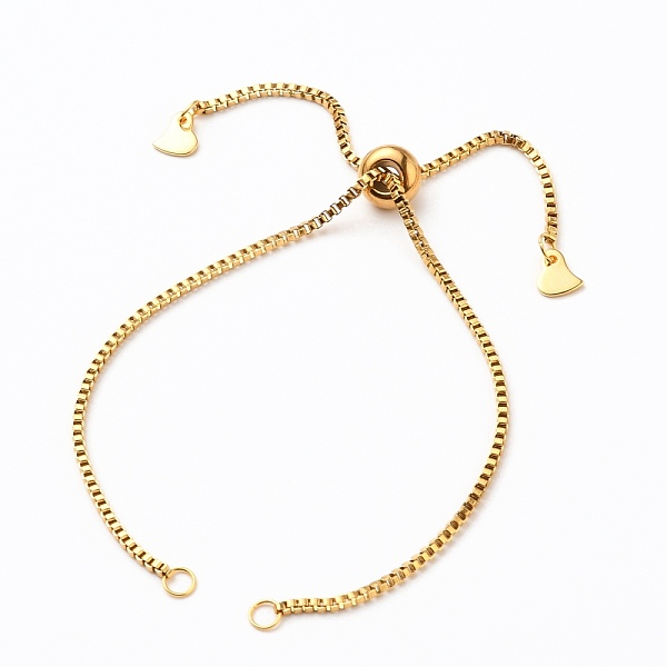 

PandaHall 304 Stainless Steel Slider Box Chains Bracelet, Brass Cubic Zirconia and 304 Stainless Steel Charms, Golden, Single Chain Length...