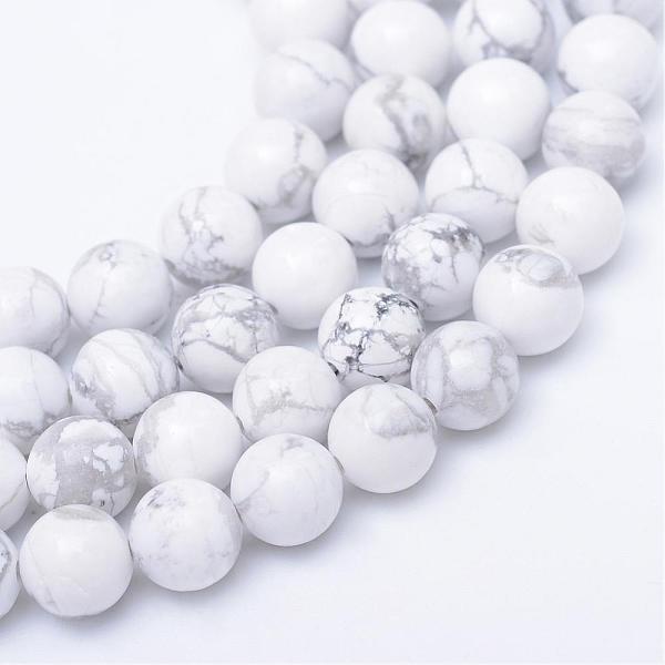 

PandaHall Round Natural Howlite Bead Strands, 10~11mm, Hole: 1mm, about 39pcs/strand, 15.7 inch Howlite Round