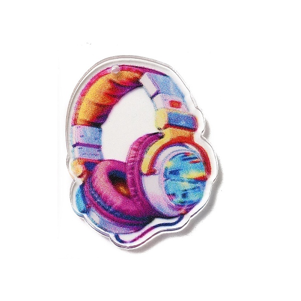 

PandaHall Acrylic Pendant, headset, 39x32.5x2mm, Hole: 1.6mm Acrylic Others