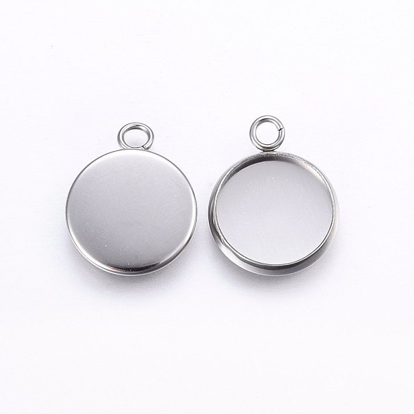 

PandaHall 304 Stainless Steel Pendant Cabochon Settings, Plain Edge Bezel Cups, Flat Round, Stainless Steel Color, Tray: 12mm, 17.5x14x2mm...