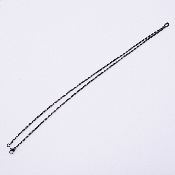

PandaHall Steel Rolo Chain for Necklace Making, with Lobster Claw Clasps, Gunmetal, 2x0.8mm, 19.9 inch(50.5cm) Steel