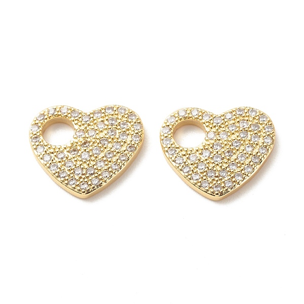 

PandaHall Brass Micro Pave Cubic Zirconia Charms, Lead Free & Cadmium Free, Heart, Real 18K Gold Plated, 12.5x14x2mm, Hole: 4mm Brass+Cubic..., Clear