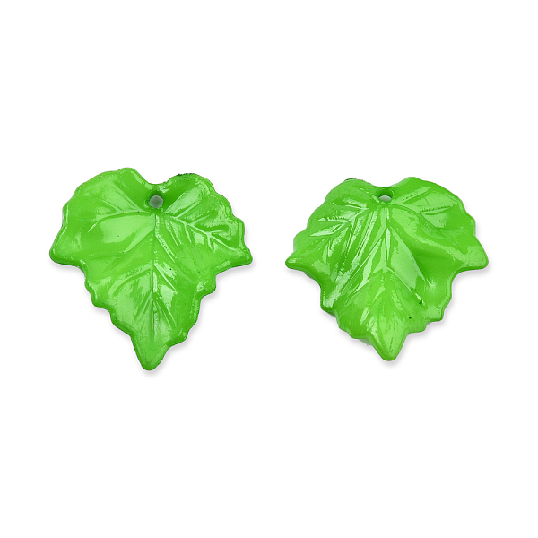 

PandaHall Opaque Acrylic Pendants, Leaf, Spring Green, 24x23.5x6mm, Hole: 1.6mm, about 1080pcs/500g Acrylic Leaf