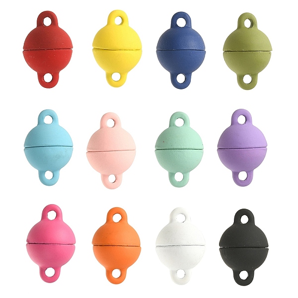 12 Sets 12 Colors Spray Painted Alloy Magnetic Clasps