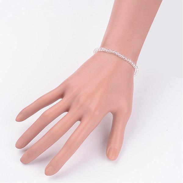 

PandaHall Glass Beaded Stretch Bracelets, Clear, 46mm Glass Clear