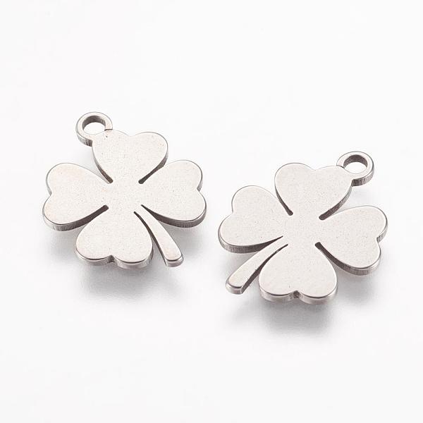 

PandaHall 304 Stainless Steel Charms, Clover, Stainless Steel Color, 14.5x11.5x0.8mm, Hole: 1.5mm 304 Stainless Steel Clover