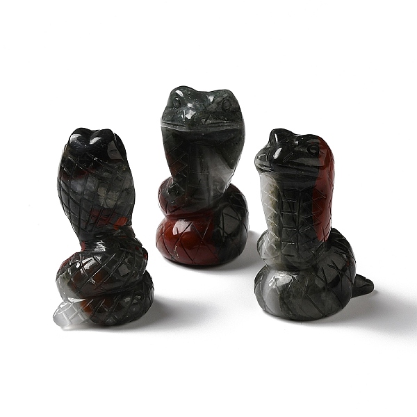 

PandaHall Natural Bloodstone Display Decoration, Snake, 27~30.5x33~35.5x53~54mm Bloodstone Snake
