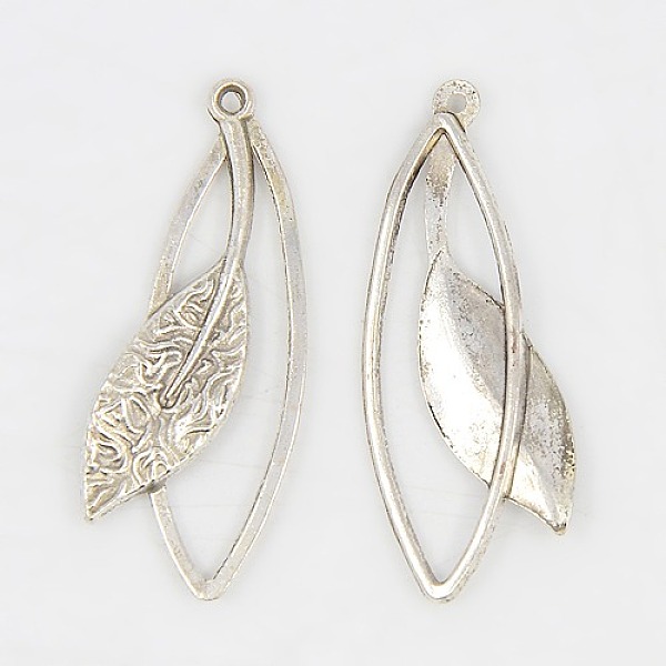 

PandaHall Tibetan Style Alloy Pendants, Lead Free & Nickel Free & Cadmium Free, Leaf, Antique Silver, 40mm long, 16mm wide, 4.5mm thick...