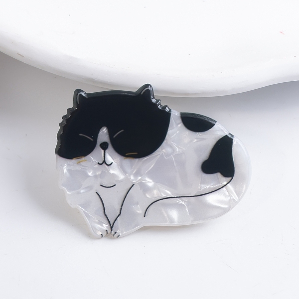 

PandaHall PVC Hair Clips, with Metal Finding, Black, 51x27mm PVC Cat Shape Black