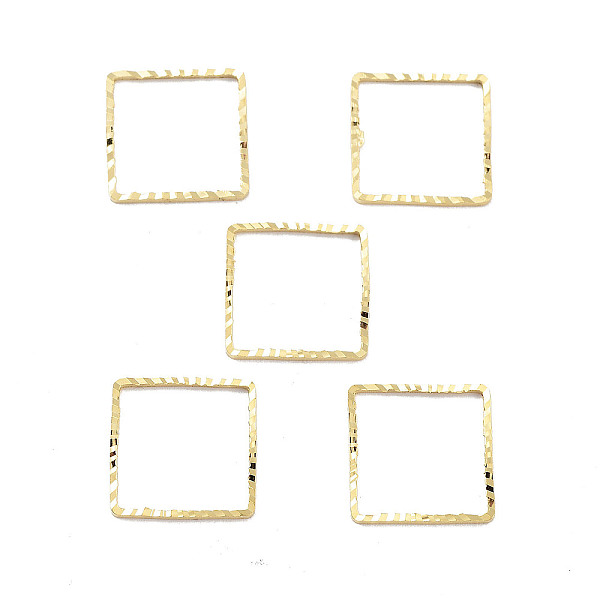 

PandaHall Brass Beads Frames, Cadmium Free & Lead Free, Square, Real 24K Gold Plated, 12x12x1mm Brass Square